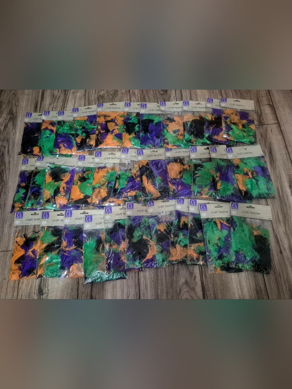Crafter's Square Colored Craft Feathers Lot Halloween Purple Orange Green Black
